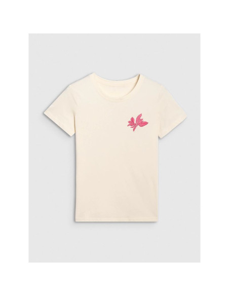 T-shirt regular z nadrukiem damski 4f 4frss25ttshf2693-11s