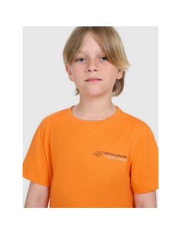 T-shirt regular z nadrukiem chłopięcy 4f 4fjwaw25ttshm2415-70s