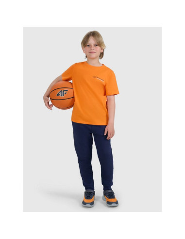 T-shirt regular z nadrukiem chłopięcy 4f 4fjwaw25ttshm2415-70s