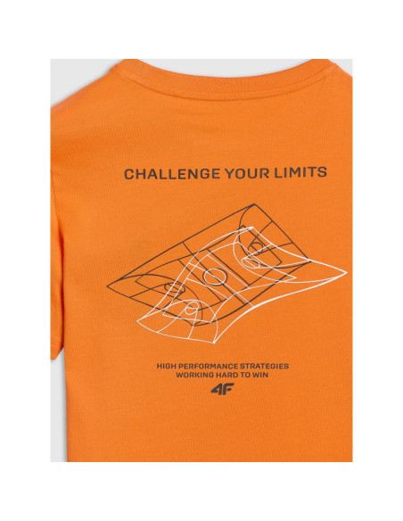 T-shirt regular z nadrukiem chłopięcy 4f 4fjwaw25ttshm2415-70s