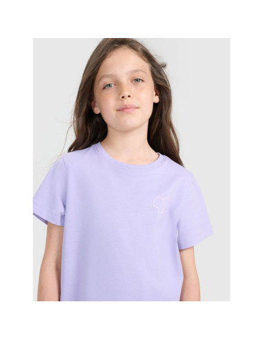 T-shirt regular z nadrukiem dziewczęcy 4f 4fjraw25ttshf3199-52s