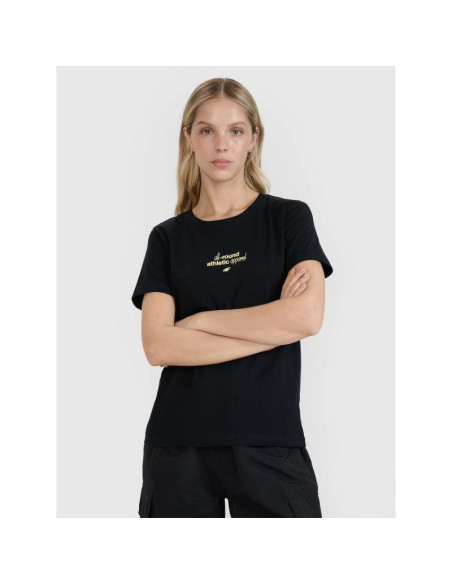 T-shirt regular z nadrukiem damski 4f 4frss25ttshf2786-20s