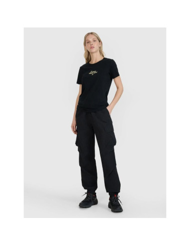 T-shirt regular z nadrukiem damski 4f 4frss25ttshf2786-20s