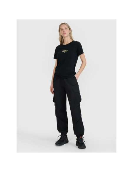 T-shirt regular z nadrukiem damski 4f 4frss25ttshf2786-20s