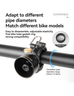 Rockbros dzwonek rowerowy 340021001 czarny 2