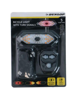 Lampka rowerowa tył z sygnalizatorem led ładowanie usb dunlop