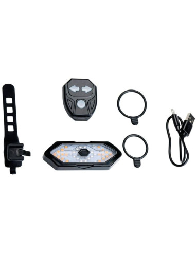 Lampka rowerowa tył z sygnalizatorem led ładowanie usb dunlop