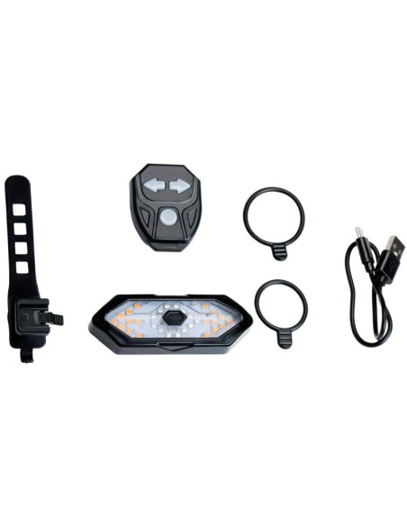 Lampka rowerowa tył z sygnalizatorem led ładowanie usb dunlop