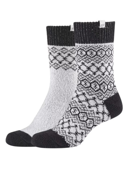 Skechers casual cozy jacquard 2ppk socks sk41047-9202 szare 35-38