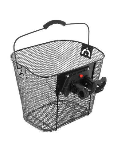 Koszyk rowerowy przedni mocowany na click czarny