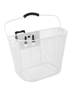 Koszyk rowerowy przedni mocowany na click biały 2