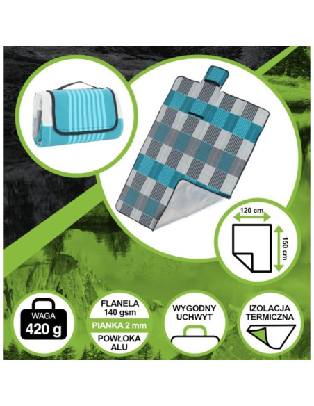 Koc plażowo piknikowy 150x120cm z powłoką alu enero camp 1064086