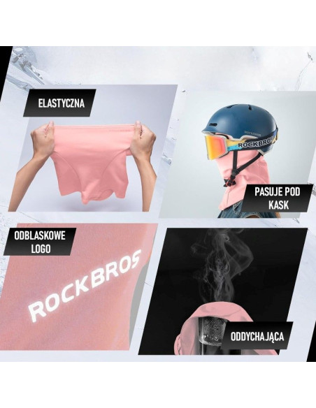 Rockbros ocieplana kominiarka lf7345 różowa