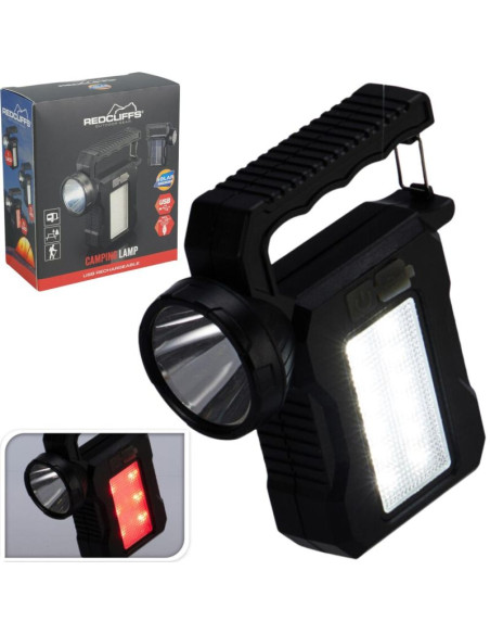 Latarka lampa camping ładowanie usb i solar redcliffs