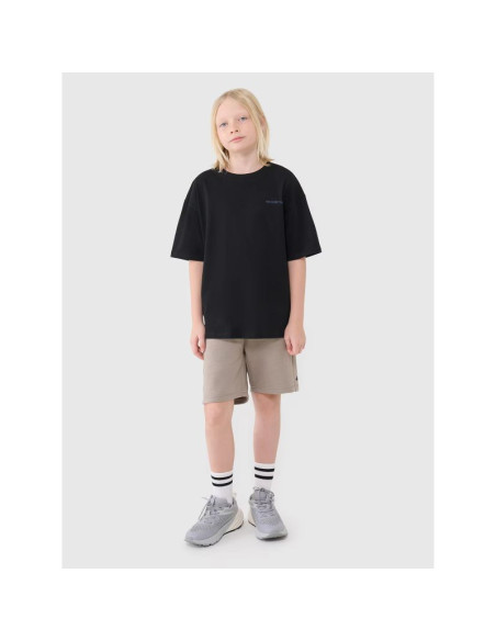 T-shirt oversize z napisem chłopięcy 4f 4fjwss25ttshm2184-20s