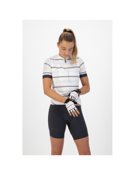 Rogelli rękawiczki damskie stripe biało-różowe xl