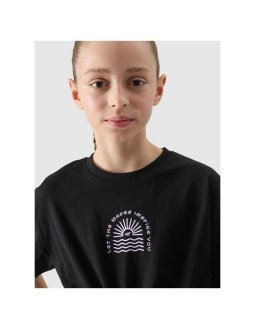 Dziewczęcy top z nadrukiem 4f 4fjwss25ttshf1872-20s 2