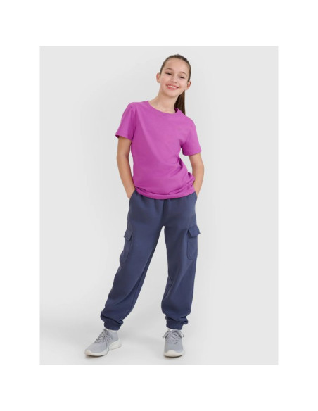 T-shirt regular gładki dziewczęcy 4f 4fjwss25ttshf2177-50s