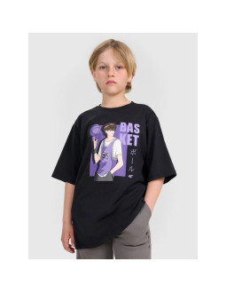 T-shirt oversize z nadrukiem chłopięcy 4f 4fjraw25ttshm3062-20s
