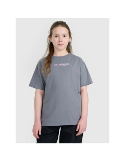 T-shirt oversize z nadrukiem dziewczęcy 4f 4fjwaw25ttshf2387-23s