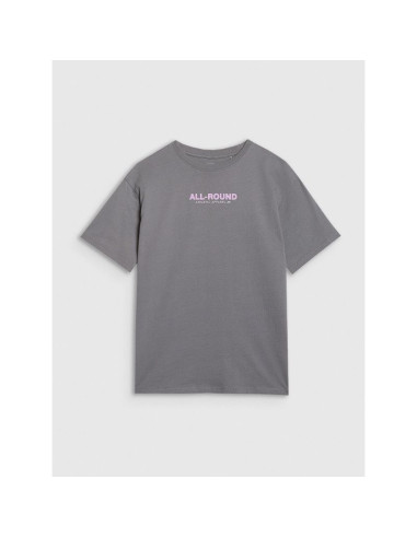 T-shirt oversize z nadrukiem dziewczęcy 4f 4fjwaw25ttshf2387-23s