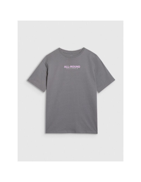 T-shirt oversize z nadrukiem dziewczęcy 4f 4fjwaw25ttshf2387-23s