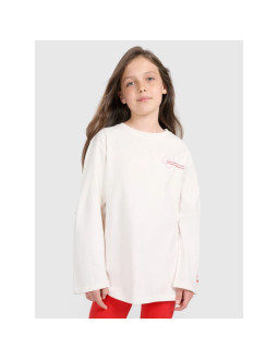 Longsleeve oversize z nadrukiem dziewczęcy 4f 4fjraw25tlonf589-11s