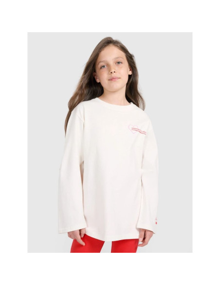 Longsleeve oversize z nadrukiem dziewczęcy 4f 4fjraw25tlonf589-11s
