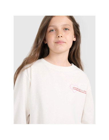 Longsleeve oversize z nadrukiem dziewczęcy 4f 4fjraw25tlonf589-11s