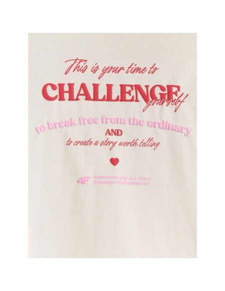 Longsleeve oversize z nadrukiem dziewczęcy 4f 4fjraw25tlonf589-11s