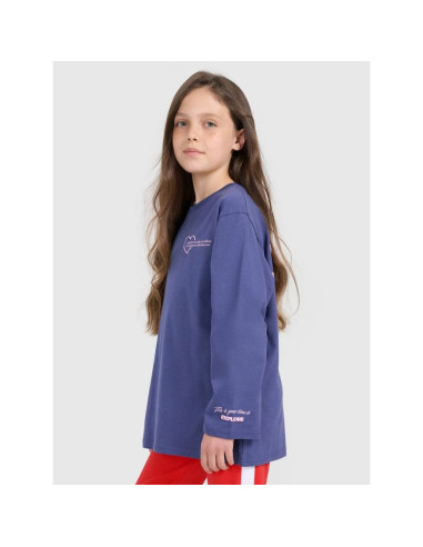 Longsleeve oversize z nadrukiem dziewczęcy 4f 4fjraw25tlonf589-33s