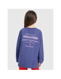 Longsleeve oversize z nadrukiem dziewczęcy 4f 4fjraw25tlonf589-33s 2