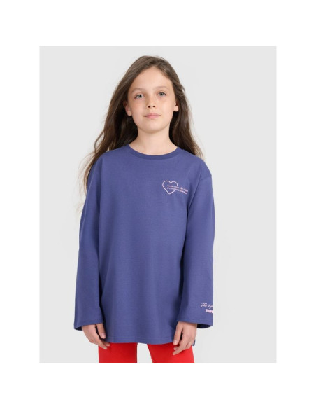 Longsleeve oversize z nadrukiem dziewczęcy 4f 4fjraw25tlonf589-33s