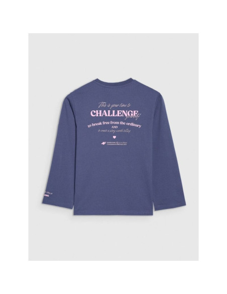 Longsleeve oversize z nadrukiem dziewczęcy 4f 4fjraw25tlonf589-33s