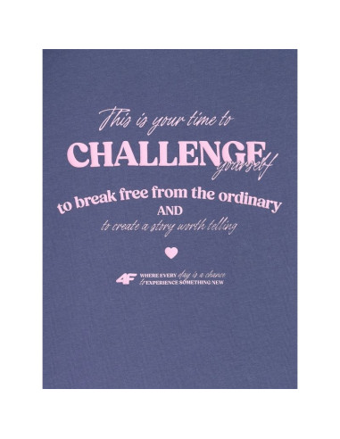 Longsleeve oversize z nadrukiem dziewczęcy 4f 4fjraw25tlonf589-33s