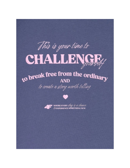 Longsleeve oversize z nadrukiem dziewczęcy 4f 4fjraw25tlonf589-33s