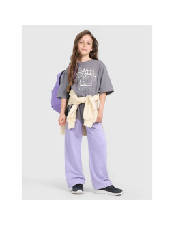 T-shirt oversize z nadrukiem dziewczęcy 4f 4fjraw25ttshf3197-22s