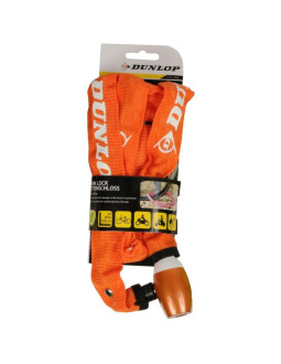 Zapięcie rowerowe dunlop łańcuch na zamek dł.120cm pomarańczowe