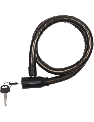 Zapięcie rowerowe spiralne na klucz wąż 18mmx80cm dunlop czarne