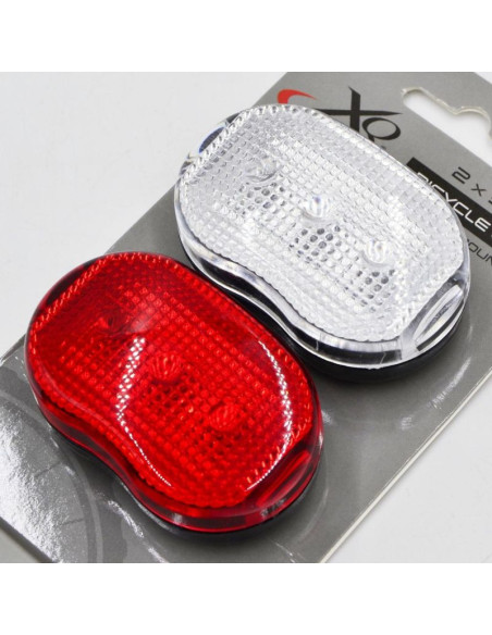 Zestaw lamp rowerowych led przód i tył 3led xqmax