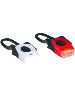 Zestaw silikonowych lamp rowerowych led przód i tył dunlop pro