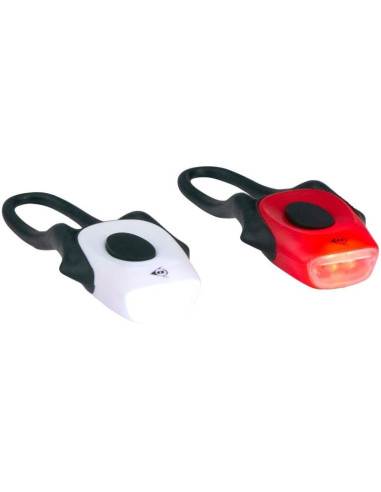 Zestaw silikonowych lamp rowerowych led przód i tył dunlop pro