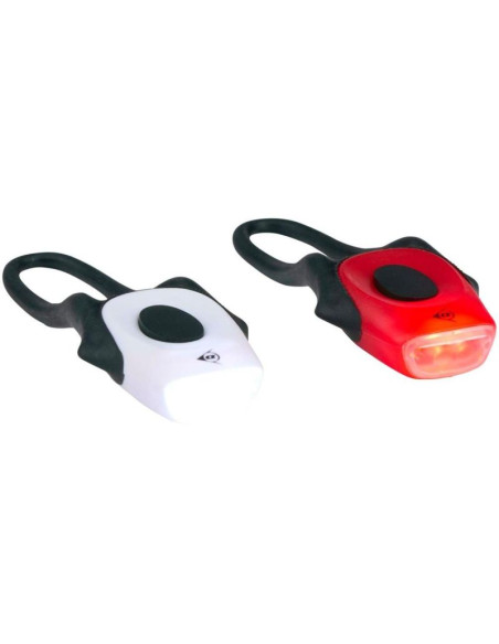 Zestaw silikonowych lamp rowerowych led przód i tył dunlop pro