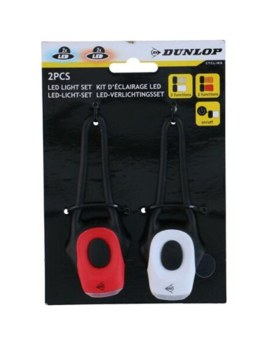 Zestaw silikonowych lamp rowerowych led przód i tył dunlop pro