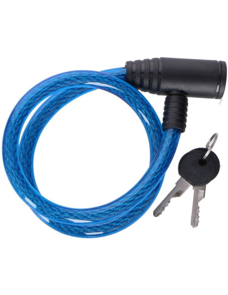 Zapięcie rowerowe spiralne na klucz 1.2x65cm niebieskie dunlop
