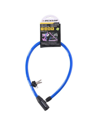 Zapięcie rowerowe linka zamek 0.4x65cm niebieskie dunlop