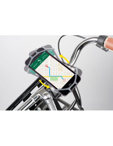Uchwyt rowerowy silikonowy na telefon dunlop obracany 360 czarny
