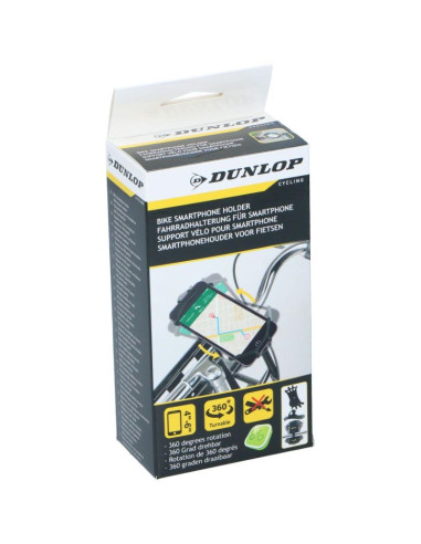 Uchwyt rowerowy silikonowy na telefon dunlop obracany 360 czarny