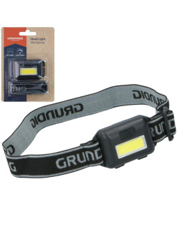 Latarka czołowa turystyczna led cob grundig - czarny