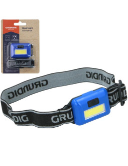 Latarka czołowa turystyczna led cob grundig - niebieski